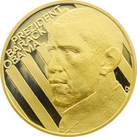 Zlatá uncová medaile Barack Obama proof (ČM 2009)