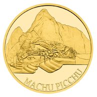 Zlatá mince Nových sedm divů světa - Machu Picchu proof (ČM 2024) 