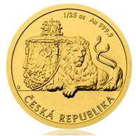 Zlatá 1/25oz investiční mince Český lev 2019 standard (ČM 2019)