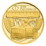 Zlatá půluncová medaile Tramvaj ČKD Tatra T3 proof (ČM 2024)  
