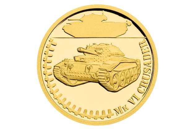 Zlatá mince Obrněná technika - Mk VI Crusader  proof (ČM 2024) 